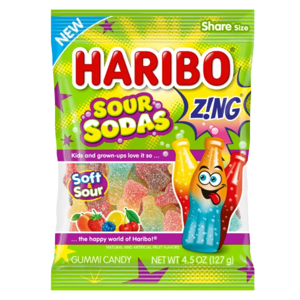 Haribo Sour Sodas Zing - 4.5oz | Candy Funhouse US
