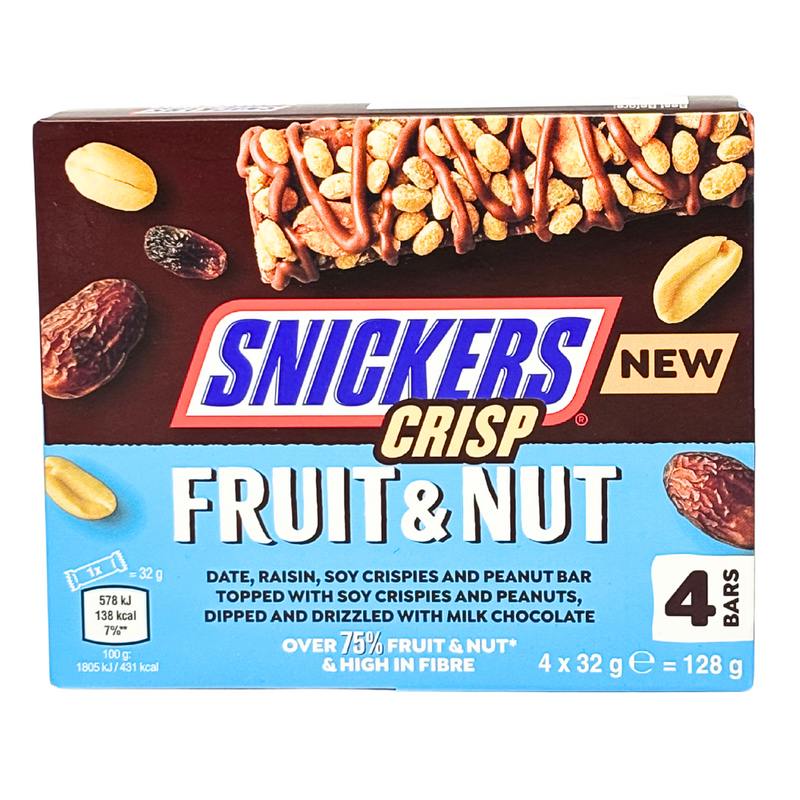 Snickers Crisp Fruit & Nut 4 Bars (UK) - 128g