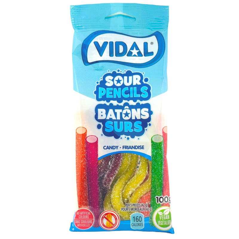 Vidal Sour Pencils Candy - 100g - Sour Candy