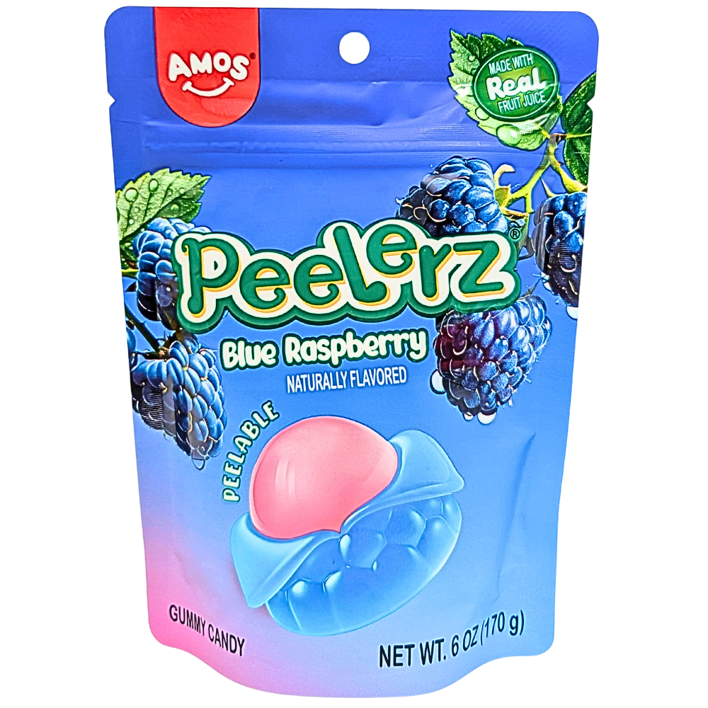 Amos Peelerz Blue Raspberry - 6oz | Candy Funhouse US