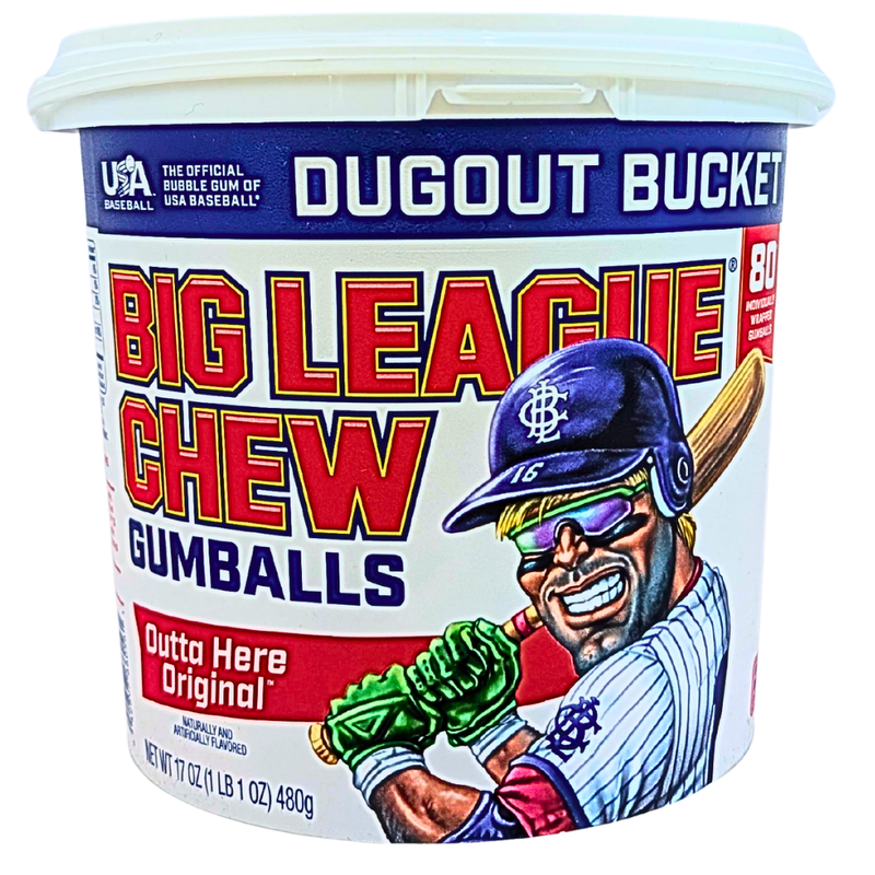 Big League Chew Dugout Bucket 80pcs Gumballs - 17oz