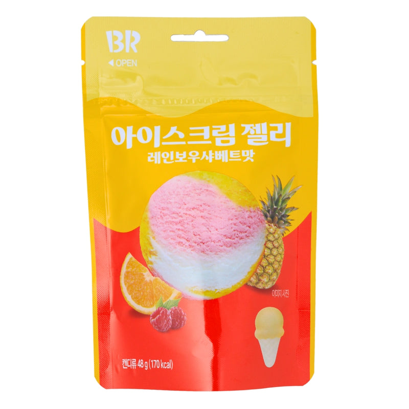Baskin Robbin Rainbow Sherbet Jelly Candy (Korea) - 48g -Rainbow Candy - Korean Candy