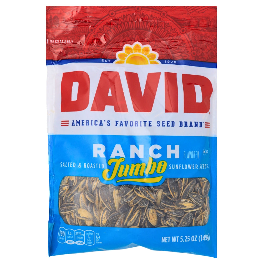 david sun flower seeds DAVID Ranch Jumbo Sunflower Seeds - 5.25 oz