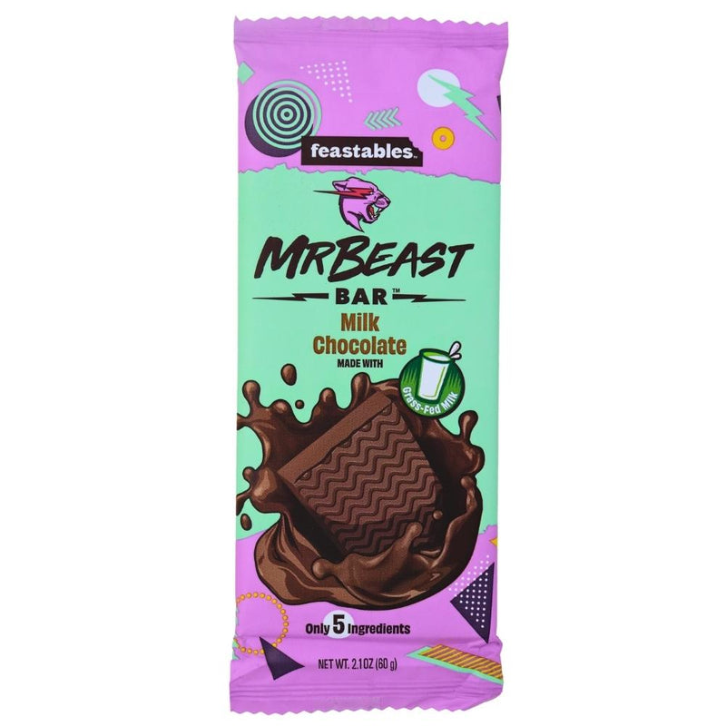Mr Beast Milk Chocolate - 60g -Mr Beast Chocolate - Feastables - Mr Beast Feastables