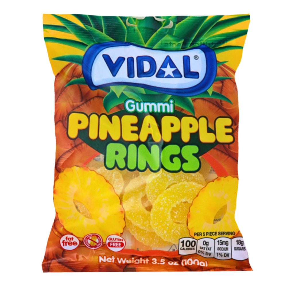 Vidal Pineapple Rings 3.5oz Candy Funhouse US