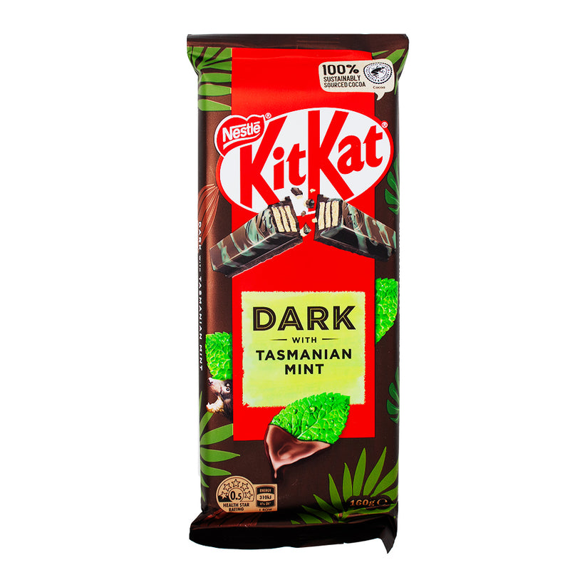 Kit Kat Dark with Tasmanian Mint (Aus) - 160g-Australian Candy-Kit Kat-Kit Kat Flavors-Mint Chocolate