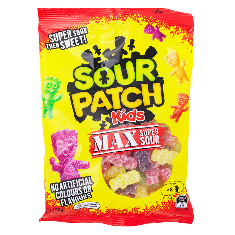 Sour Patch Kids Max Sour (Aus) - 190g-Sour Candy-Sour Patch Kids-Australian Candy-Most Sour Candy
