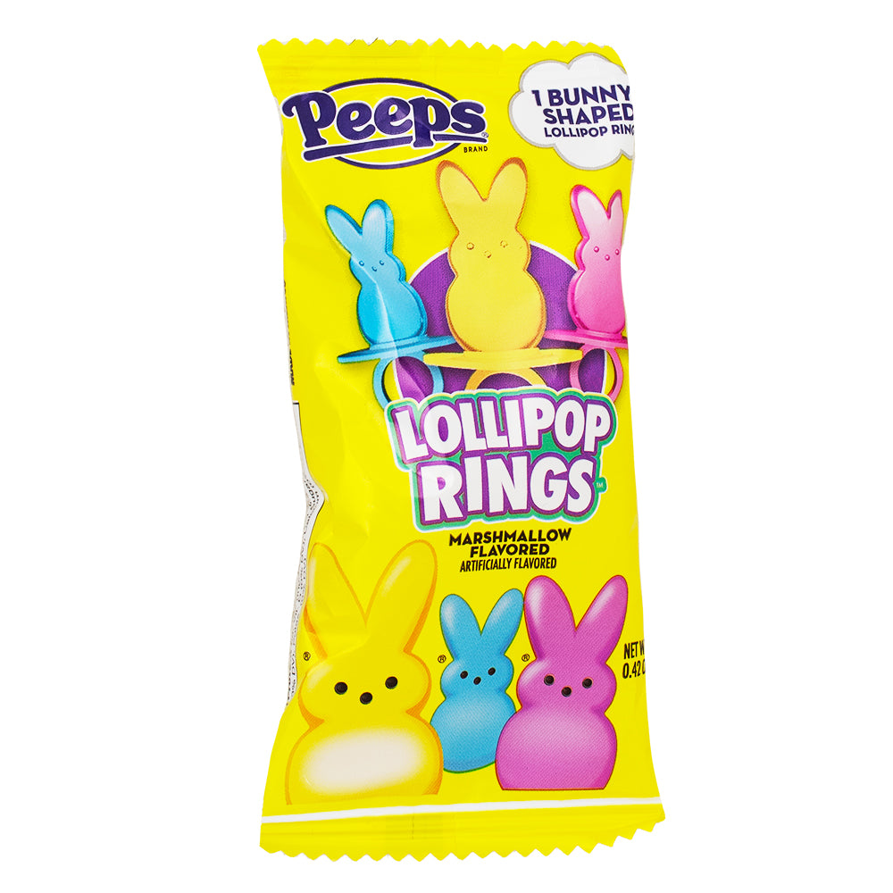 Peeps Easter Bunny Lollipop Rings - .42oz | Candy Funhouse