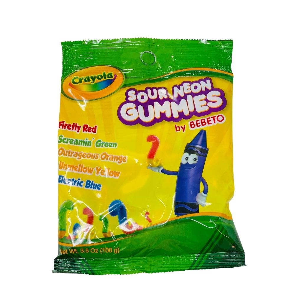 Crayola Gummies, Sour Neon, Gummy Candy