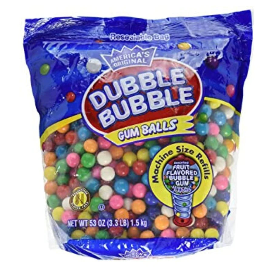 Dubble Bubble Gumballs Machine Size Refills - 3.3 LB Bulk Bag