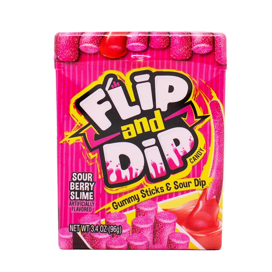 Flip and Dip Gummy Sticks & Sour Dip Candy - 3.4oz
