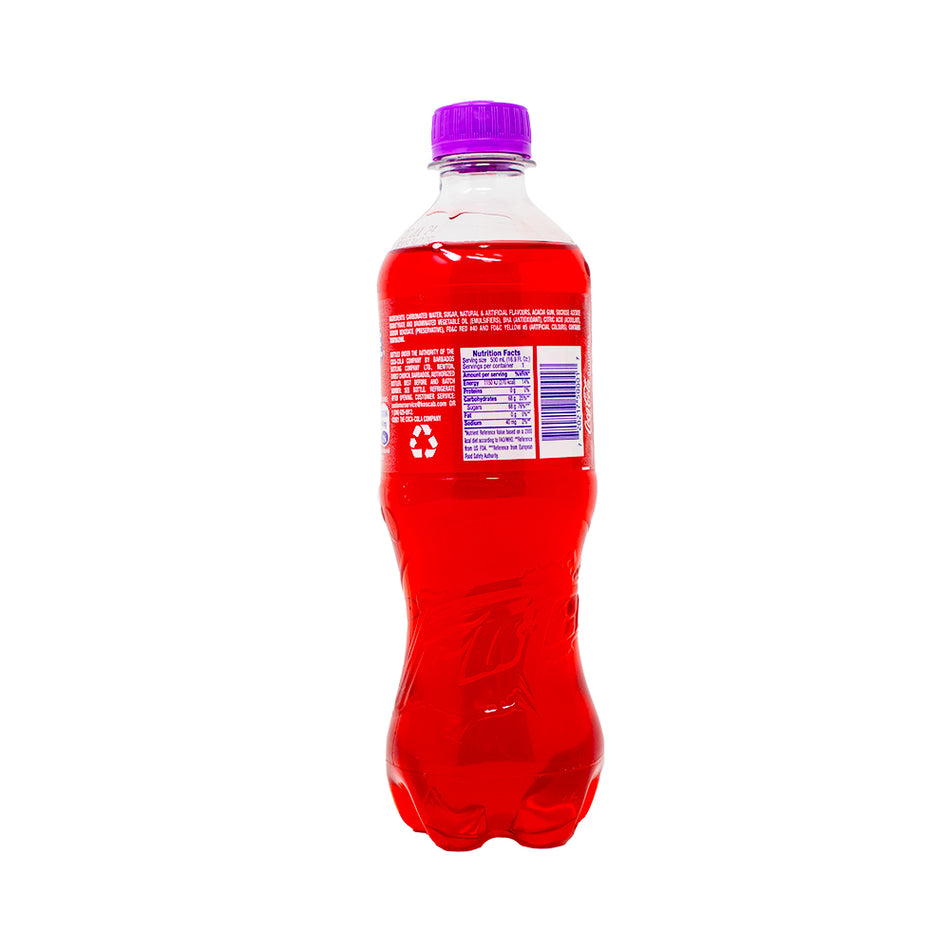 Frutee Xtreme Red Soda (Barbados) - 500mL  Nutrition Facts Ingredients