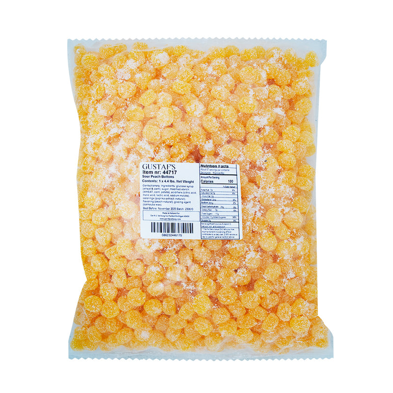 Gustaf's Sour Peach Buttons - 2kg Nutrition Facts Ingredients