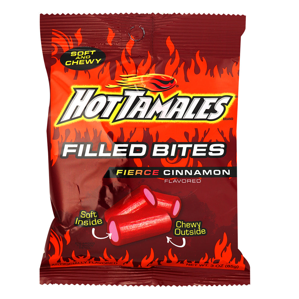Hot Tamales Filled Bites Fierce Cinnamon - 85g | Candy Funhouse Hot Tamales Filled Bites Fierce Cinnamon - 85g | Candy Funhouse