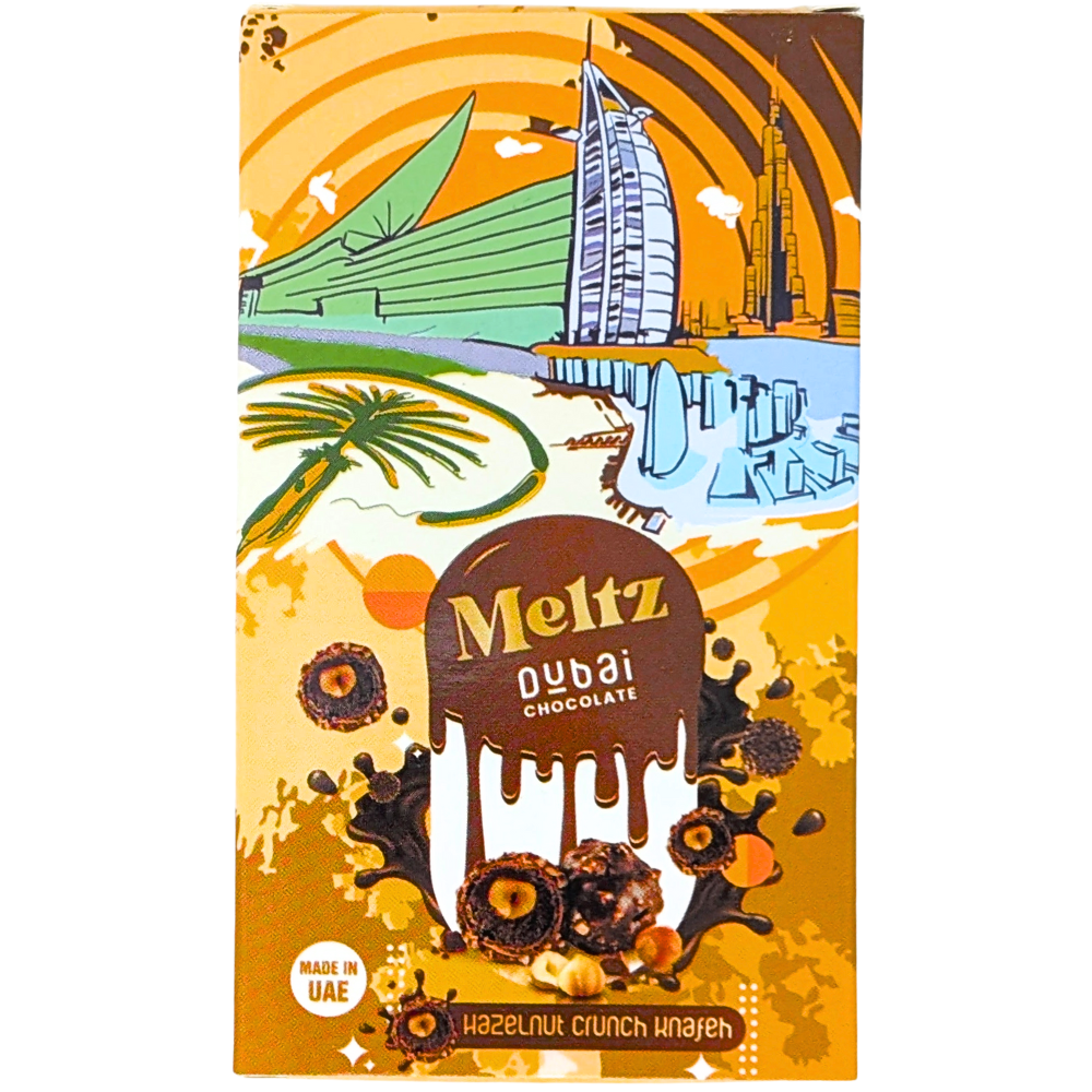 Meltz Dubai Chocolate Hazelnut Crunch Knafeh - 75g | Candy Funhouse US