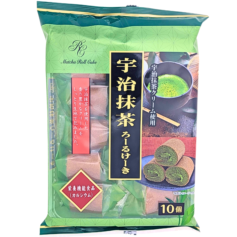 Mini Roll Cake Uji Matcha 10 Pieces (Japan) - 180g | Candy Funhouse US