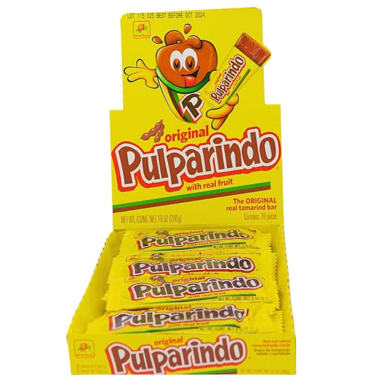 De La Rosa Pulparindo Original Tamarind Candy - 20ct Mexican Candy Fruit Candy Bulk Candy