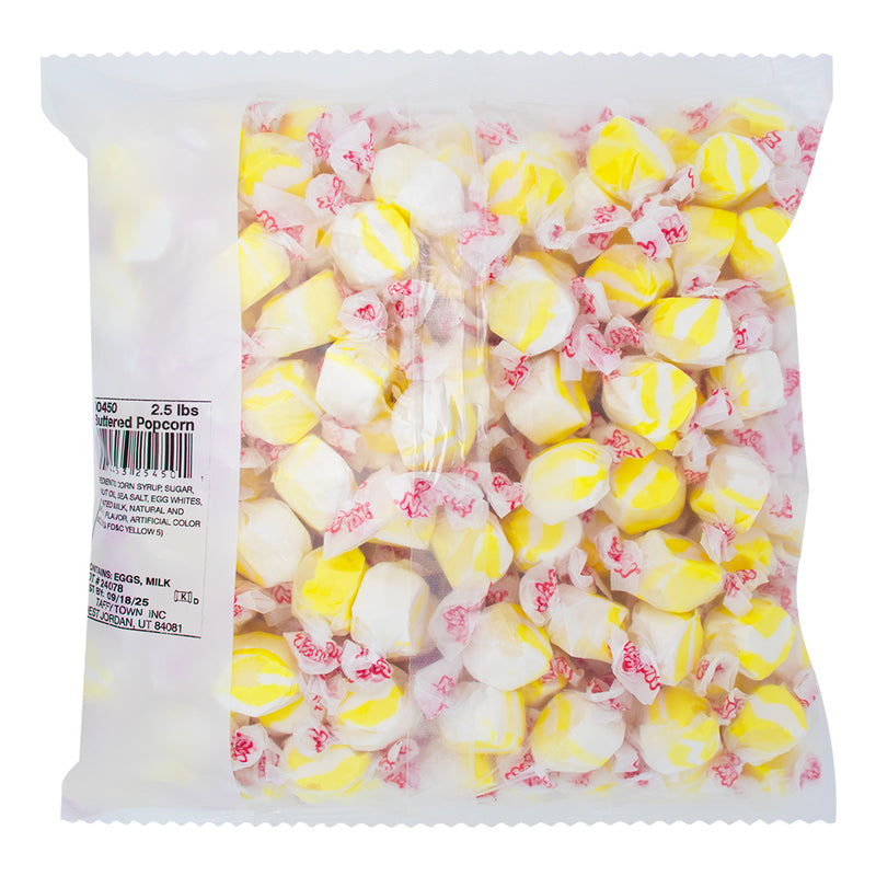 Salt Water Taffy - Buttered Popcorn - 2.5lb Nutrition Facts Ingredients