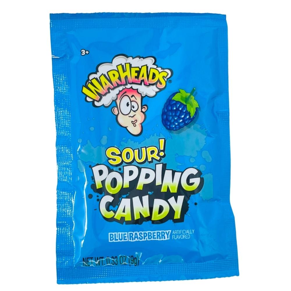 Warheads Popping Candy Sour Blue Raspberry 0 33oz Candy Funhouse