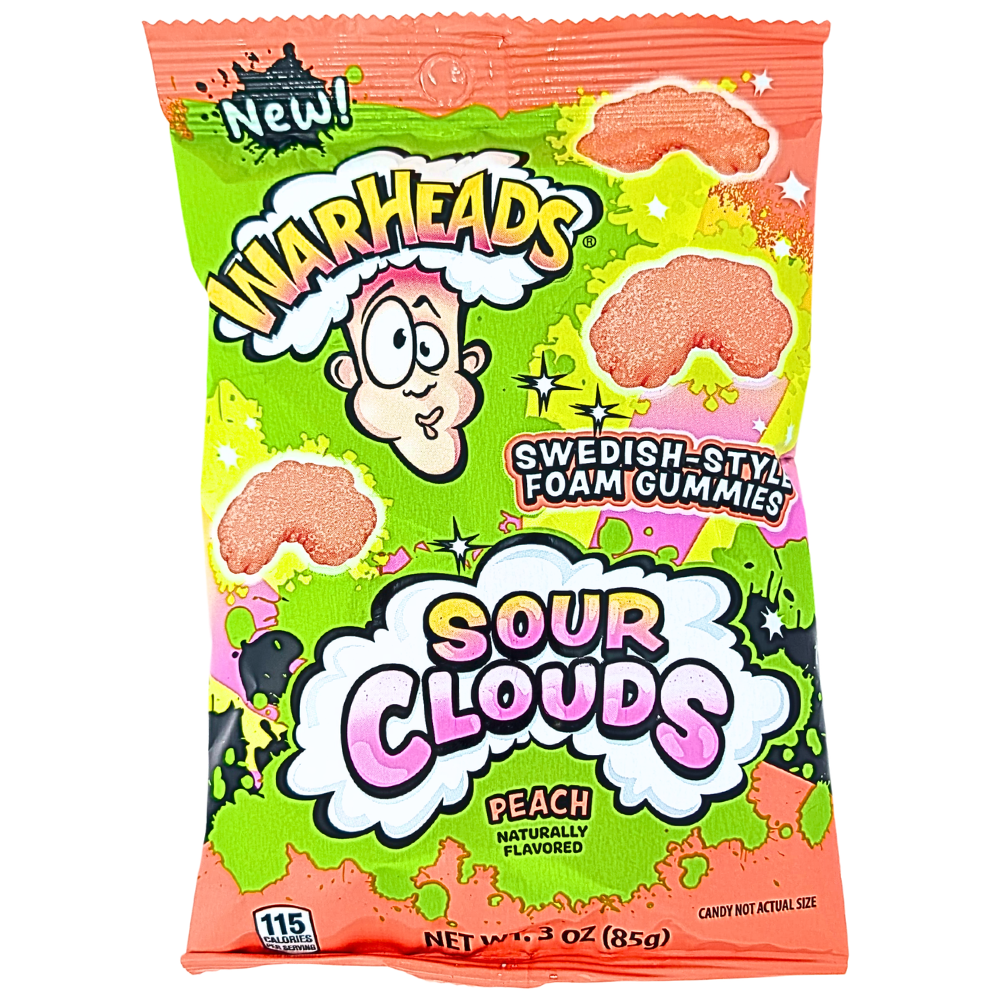 Warheads Sour Clouds Peach - 3oz | Candy Funhouse US