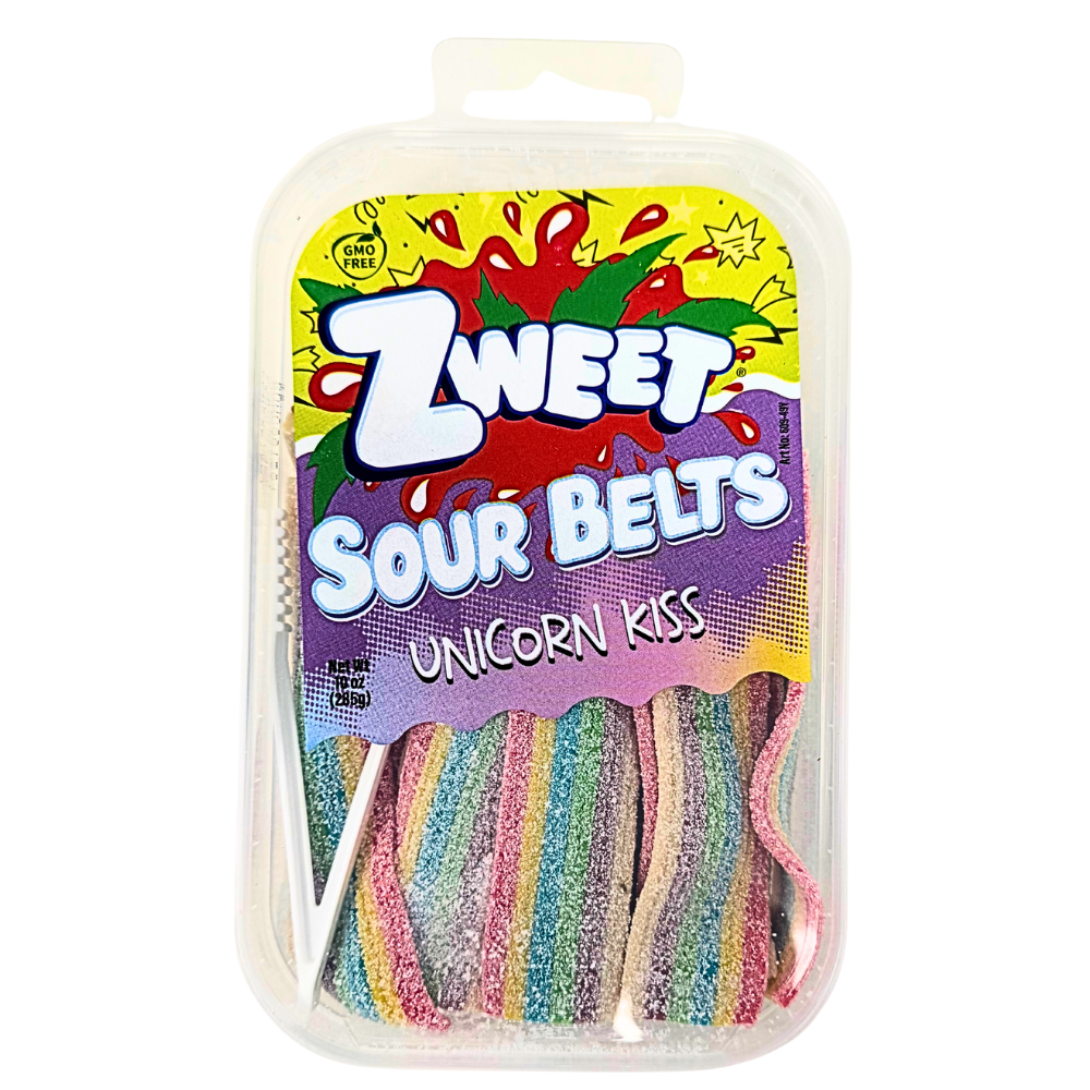 Sweet　s Zweet Sour Belts Unicorn Kiss - 10oz | Candy Funhouse US