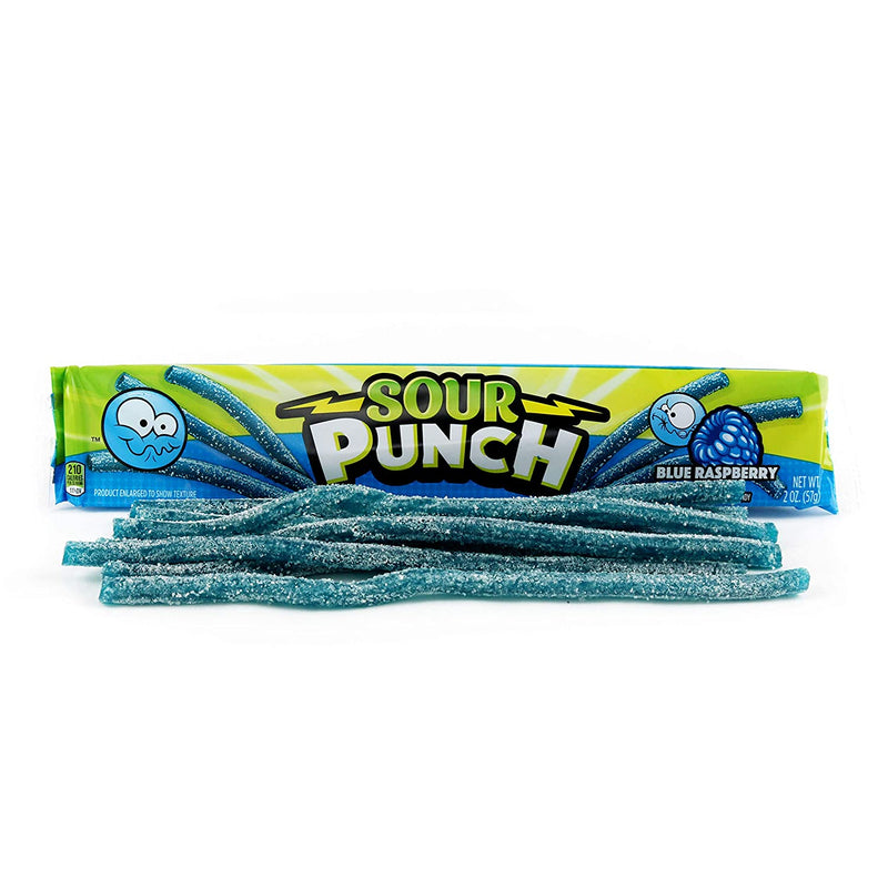 Sour Punch Straws - Blue Raspberry 2oz - Sor Candies