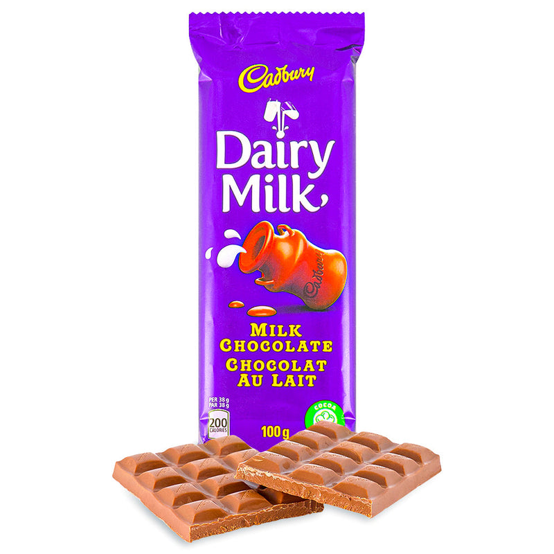 Cadbury Dairy Milk Bar - 100g, Cadbury Dairy Milk Bar, Creamy delight, Chocolatey goodness, Joyous indulgence, Velvety smooth texture, Rich dairy taste, Iconic chocolate, Luscious milk chocolate, Whimsical escape, Sweet memories, cadbury dairy milk bar, cadbury milk chocolate, cadbury chocolate, cadbury dairy milk chocolate, canadian chocolate, canadian chocolate bar