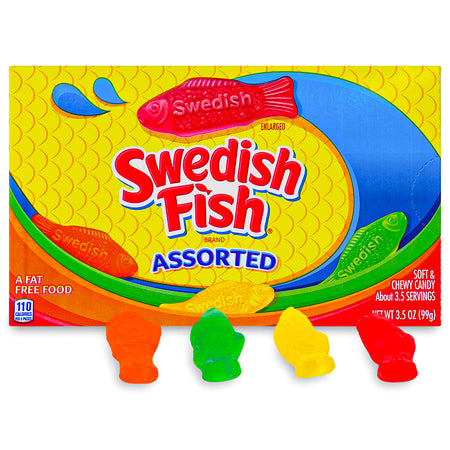 Swedish Fish Candy Assorted Theatre Pack Opened, swedish fish, swedish fish candy, gummy candy