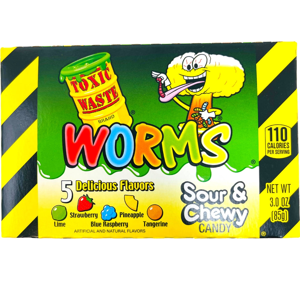 Toxic Waste Sour Worms Theater Box - 3oz