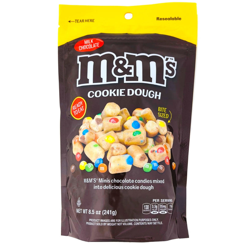 M&M's edible Cookie Dough 8.5oz Front, m&m, m&ms, m&m minis, m&m milk chocolate, m&m cookie dough