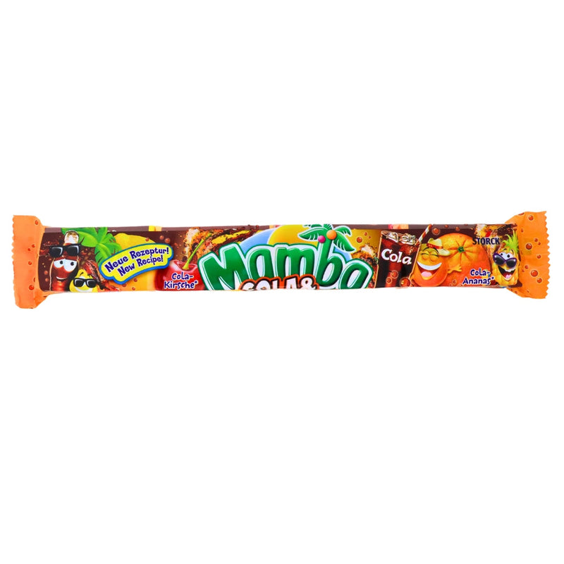 Mamba Cola Fruit Chews 106g Front, mamba chews, mamba gummies, cola chews, fruit chews, cola gummies, fruit gummies, fruit gummy, cola gummy, retro candy, german candy