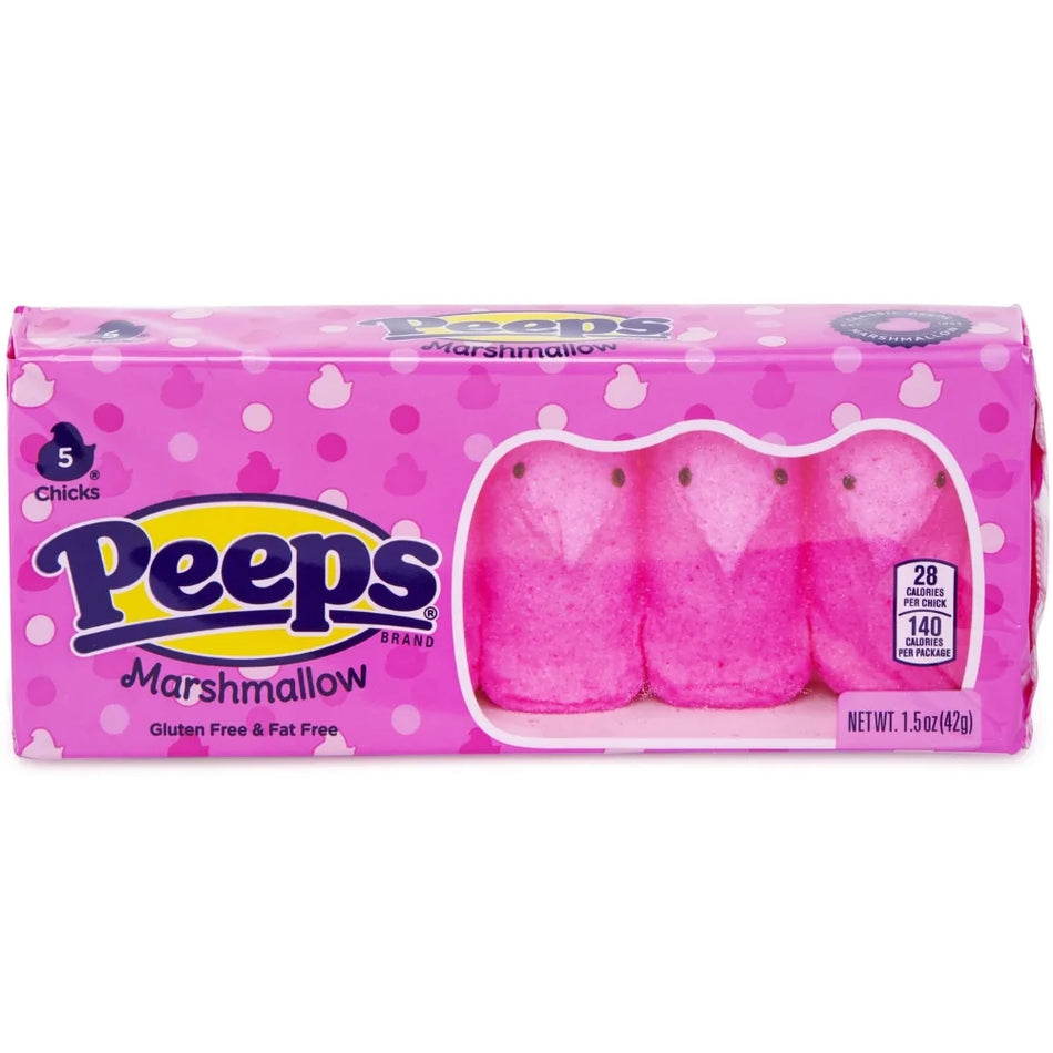 Peeps Marshmallow Pink Chicks 5ct - 1.5oz