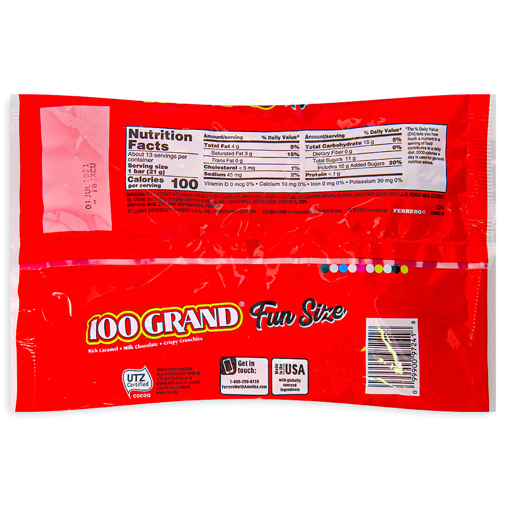 100 grand bar fun size - 10oz