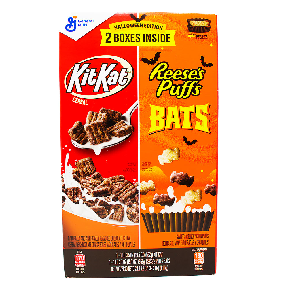 Reese's Puffs Bats & Kit Kat Cereal - 38oz | Candy Funhouse – Candy ...