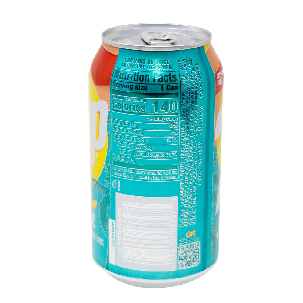 7up Tropical Soda - 355mL  Nutrition Facts Ingredients
