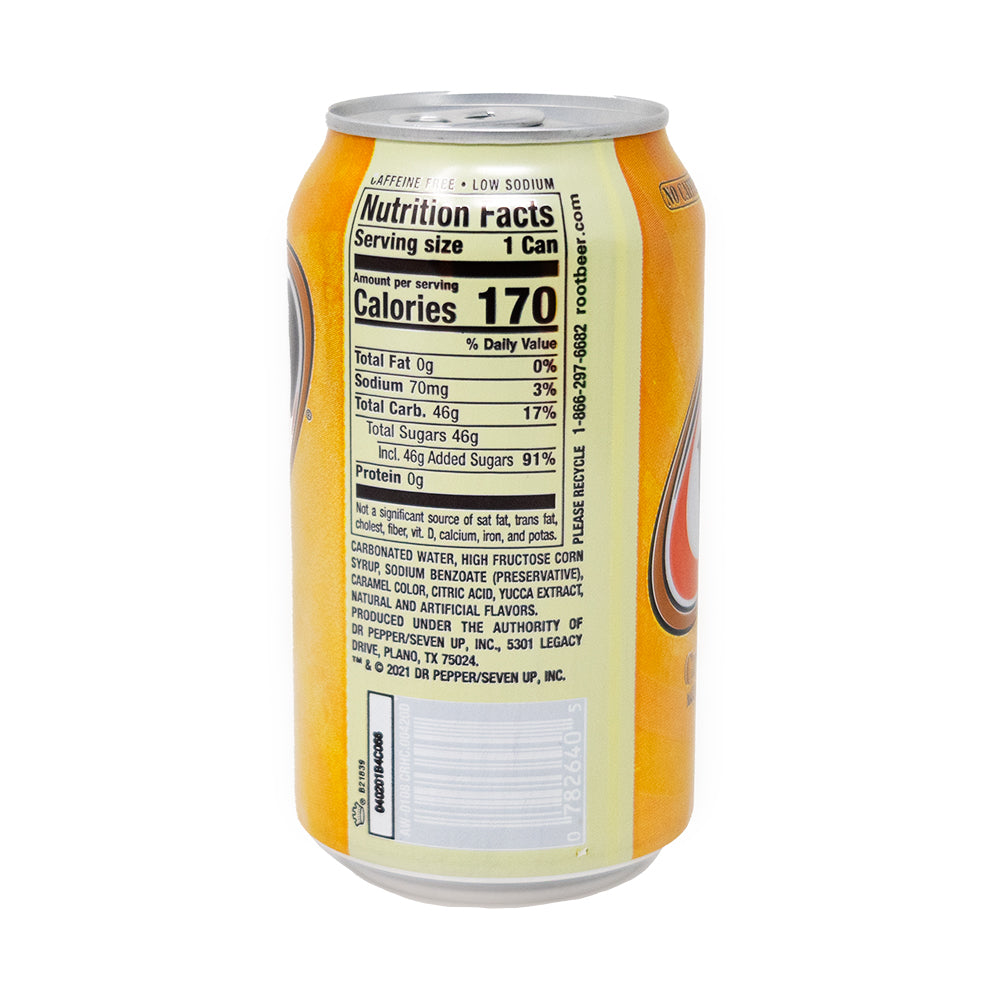 A&W Cream Soda - 355mL  Nutrition Facts Ingredients