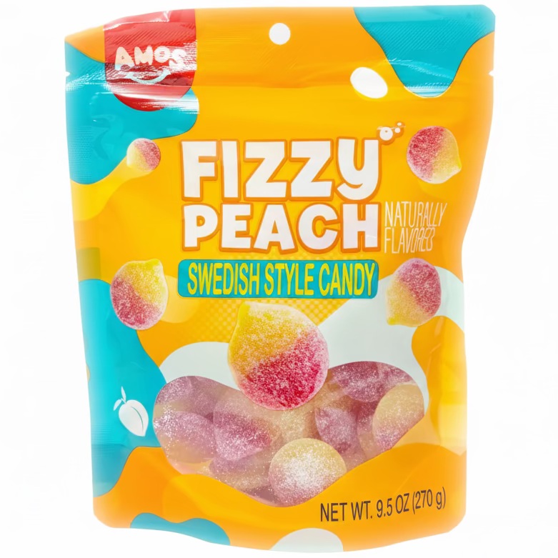 Amos Swedish Style Fizzy Peach - 9.5oz