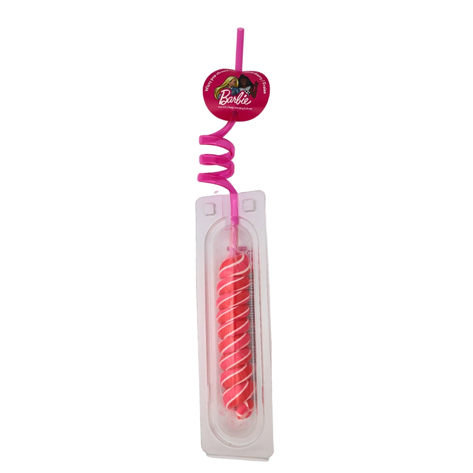 Barbie Wizzy Pop Straw Lollipop - 50g-Barbie Lollipop-Party Favors