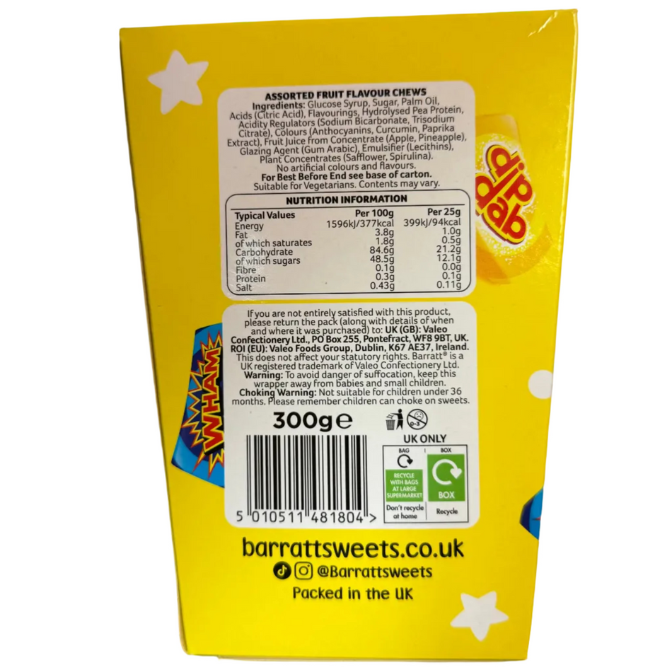 Barratt Retros Carton - 300g Ingredients