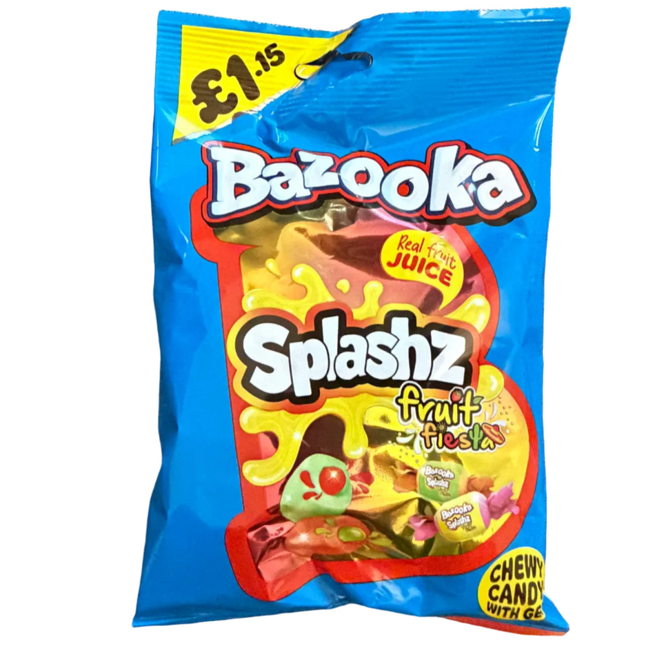 Bazooka Splashz Fruit Fiesta Chews (UK) - 120g