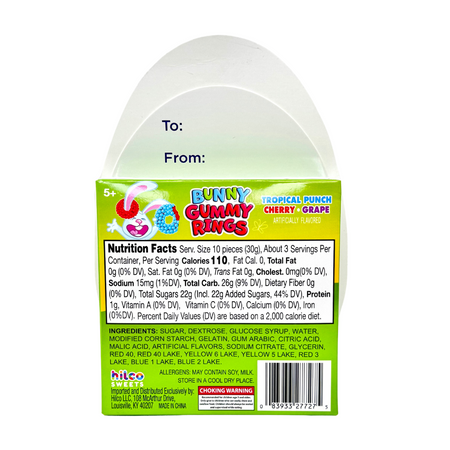 Bunny Gummy Rings Egg Box- 3.4oz