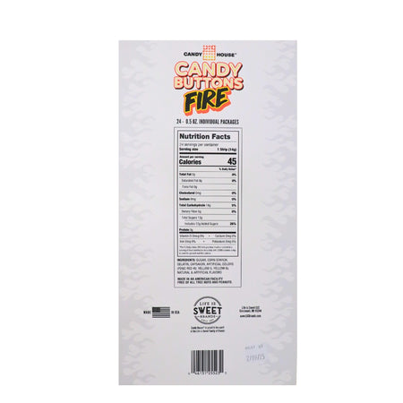 Candy Buttons Fire - .5oz Nutrition Facts Ingredients