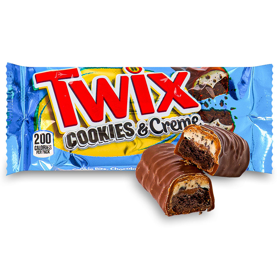 Twix Cookies & Creme Bars - 1.36oz, Twix Cookies & Creme Bars, Crunchy cookie delight, Velvety creme layers, Rich milk chocolate, Sweet symphony of flavors, Indulgent snack, Whimsical twist, Cookie and creme carnival, Delicious treat, Joyful moments, twix, twix chocolate, twix candy bar