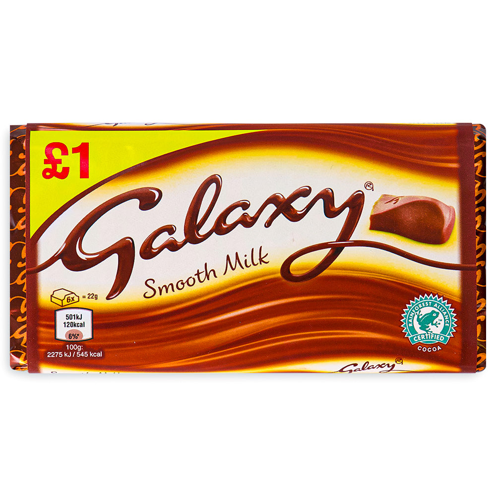 Galaxy Smooth Milk Chocolate Block (UK) - 100 g Nutrition Facts Ingredients