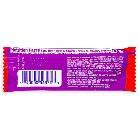 Snickers Peanut Brownie Squares - 1.2oz  Nutrition Facts Ingredients