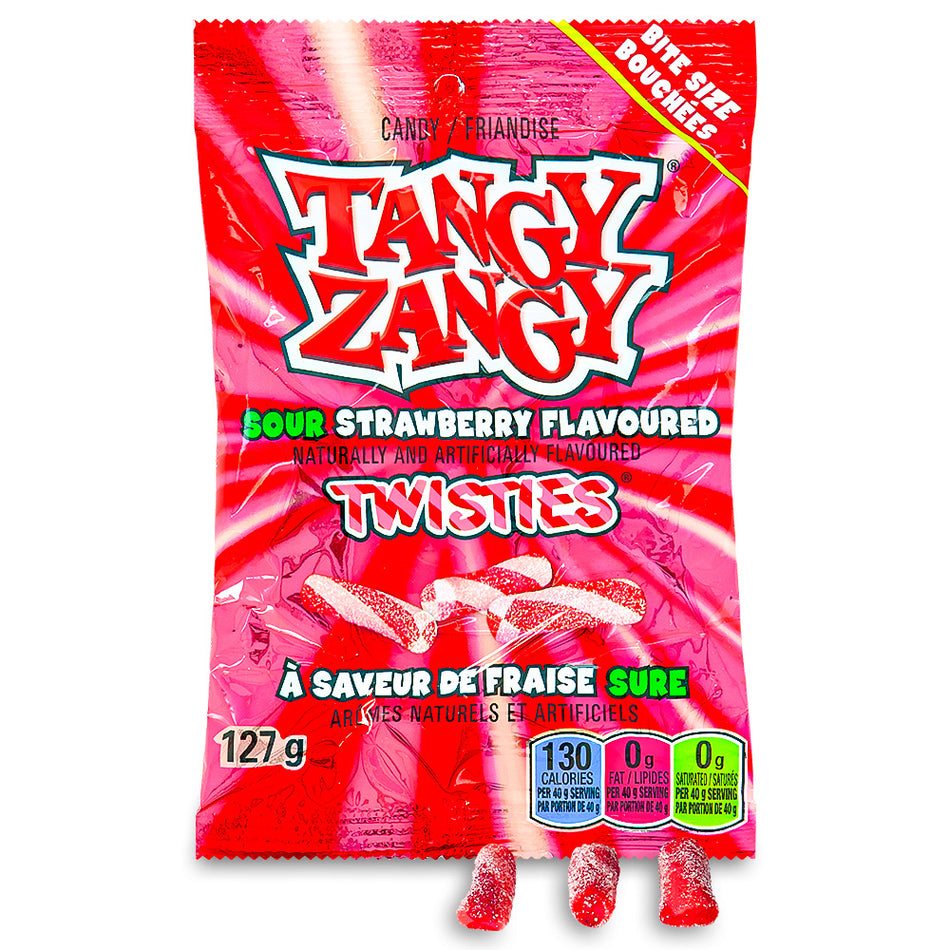 Tangy Zangy Sour Strawberry Twisties 127g - Sour Candy