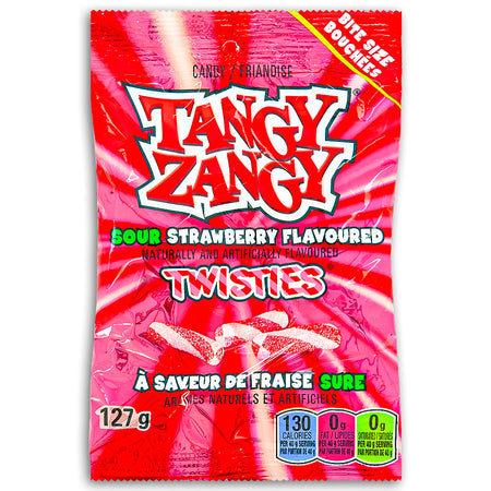 Tangy Zangy Sour Strawberry Twisties 127g - Sour Candy