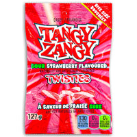 Tangy Zangy Sour Strawberry Twisties 127g - Sour Candy