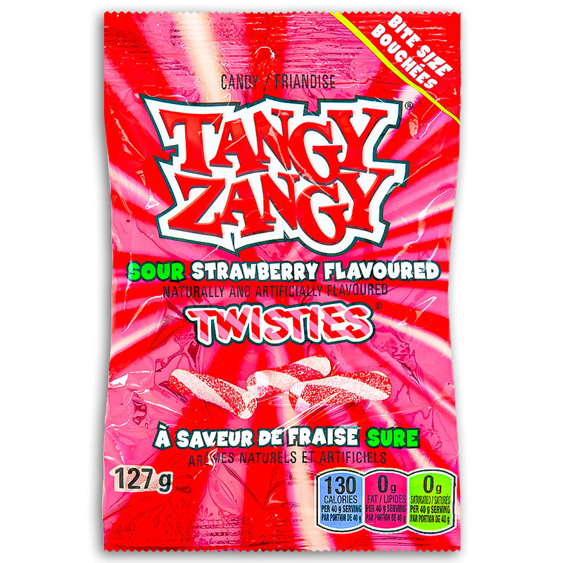 Tangy Zangy Sour Strawberry Twisties 127g - Sour Candy