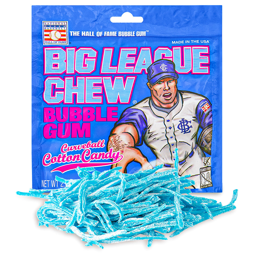 Big League Chew Curveball Cotton Candy-cotton candy bubble gum-Big League chew-Big League chew gum